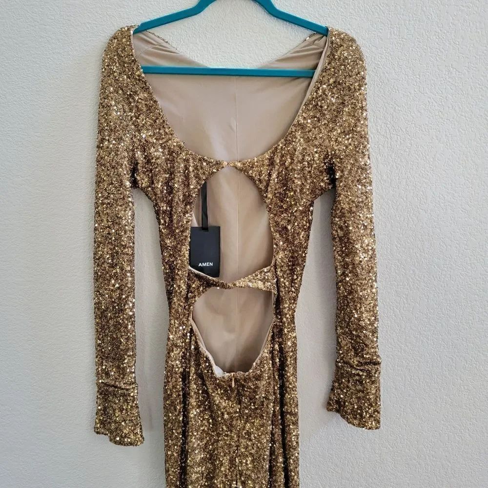 AMEN sequin Jumpsuit size 4 S - Picture 7 of 16